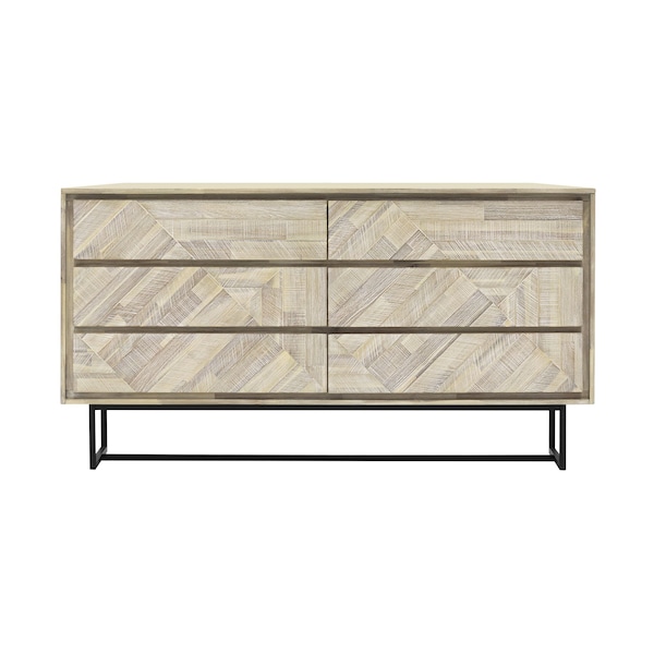 Armen Living Peridot 6 Drawer Dresser in Natural Acacia Wood LCPEDRNAT - main